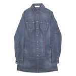 PRIMO EMPORIO Womens Blue Denim Shirt Dress Cotton Blend Long Sleeve S Casual