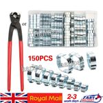 80/150x Double Ear Clamp O Clips Crimp Air Silicone Petrol Water Fuel Hose Pipe