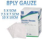 PREMIER 8PLY GAUZE SWABS NON-STERILE ABSORBENT COTTON 5X5CM 7.5X7.5CM 10X10CM