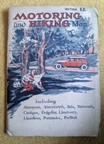 Vintage Motoring And Hiking Map Section EE South Wales Mid-Wales
