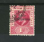 M7507 Cayman Islands 1907 SG17 - 1/2d on 1d carmine