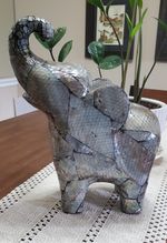 Abalone Shell Elephant Figurine Statue Sculpture Decor