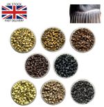 Silicone Lined Micro Beads Rings Hair Extensions Loop Link Tip 4mm 4.5mm 5mm UK