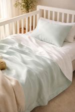 Baby Cot Bedding Sets - Mint Green - 100% Bamboo | Soft & Breathable