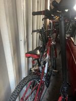 Apollo FS26 26in Full Suspension Mountain Bike Red/Silver Flat Bar