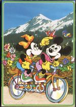 Disney's MICKEY MOUSE & MINNIE on a 'Bicycle Made for Two'. Free UK p&p