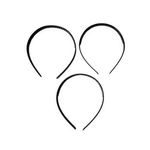 Set of 3 Black Alice Hair Bands with Gripping Teeth Flexible Headband 10mm/0.4"
