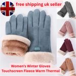 Women Ladies Winter Gloves Touch Screen Fleece Warm Soft Fur Lined Thermal