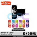 Rubicon Raw Energy Drink Assorted Pack (12 x 500ml) Mixed Flavours Sports Drinks