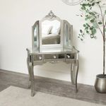 Mirrored console dressing table 3 way triple tabletop vanity mirror French chic