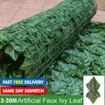 3-30M Roll Artificial Hedge Garden Fake Ivy Leaf Privacy Fence Screening Panel
