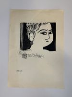 Shiko Munakata Woodblock Print “Okubi No Fence”