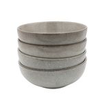 Set of 4 Nordic Grey Bowls for Cereal Soup Desert Ceramic Stoneware Dinnerware