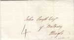 Stampless letter Cupar Angus to  Balhary, Meigle, Scotland  1825