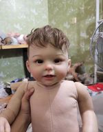 28in Unfinished Reborn Baby Doll Kit Boy Artist Painted Hand-Rooted Hair DIY Toy