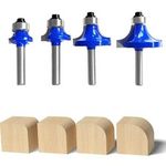4x Round Over Router Bit 1/4" Shank For Bosch, Makita & Dewalt