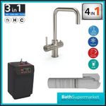 Brushed Steel 3-in-1 & 4-in-1 Instant Hot Water Tap with Filter & Boiler