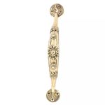 Set of 2 Antique Look Brass Dhokra Ethnic Carved brass Flower Base Door Handle