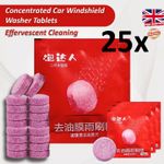 25x SCREEN WASH WASHER WINDSCREEN FLUID TABLETS SCREENWASH WIPER CAR TAB GLASS
