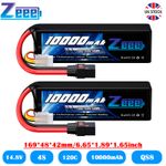 2x Zeee 4S 10000mAh Lipo Battery 14.8V 120C QS8 Plug for Xmaxx RC Car Truck Tank