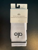 Alo Yoga Half-Crew Throwback Socks White Unisex Size UK 3-7 - FREE SHIPPING