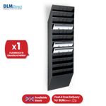 A4 Landscape Wall Mounted Document Holder with 12 Compartments for Office & Home