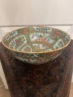 Antique Riveted Chinese Export Famille Rose Medallion Bowl, From Circa 1920-30s