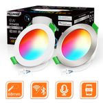 6W LED Recessed Ceiling Light WIFI Bluetooth RGB Dimmable Panel Downlight Spot