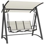 Outsunny 3 Seater Swing Chair, Garden Swing Bench with Adjustable Canopy