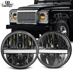 7" Inch Pair LED Headlight DRL Headlamp E Approved Land Rover Defender 90 110