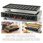 Commercial 50pcs Mini Dutch Poffertjes Maker Non-Stick 220V UK Pancake Machine
