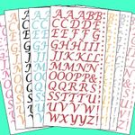 GLITTER LETTER STICKERS Small 15mm Peel Off Stick On Alphabet A-Z Craft Sheets