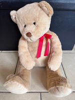 Pre-owned Large CuddlyTeddy Bear Soft Toy with Red Ribbon in Very Good Condition