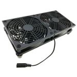 DC 12V Cooling Stand Dual 12cm Fan Cooler 1800RPM for PC Router Modem Docking