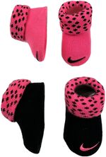 Nike Baby 2 Pk Black Pink Ankle Cotton Swoosh Logo Booties Sock Set Sz 0-6 MO