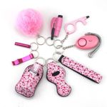 10PC Safety Keychain Set Women Self-defense Alarm/pry bar/whistle/window breaker