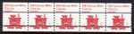 U.S. Sc. #1905a: 11c R.R. Caboose PNC Strip of 5, MNH, Plate #1