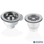 90 & 65mm Chrome Basket Strainer Waste For Astini, RAK, Rangemaster Ceramic Sink