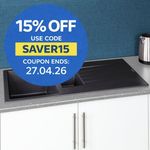 Reginox Harlem15 Kitchen Sink 1.5 Bowl Silver Black Granite Reversible Waste