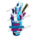 Fizzy Bubblegum Bottles Ice Cream Sundae Sticker Decals KBG Van(Choose Size)