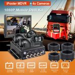 1080P AHD 4CH DVR Video Recorder Box+7" HD Monitor+4Pcs Cameras+256GB For Truck