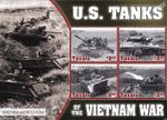 US TANKS of the VIETNAM WAR M67/M551/M113/M60 Patton Stamp Sheet (2020 Tuvalu)