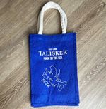 Talisker "Made by the Sea" Reusable Tote Bag Blue/White Handles Skye Map