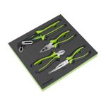 Siegen by Sealey S01298 4 Piece Comfort Grip Plier Set in Foam Module