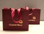 2x Charlotte Tilbury Small Burgundy Red Gift Bag New 22x18x10cm