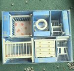 Hickleton Interiors 1:12 Dolls House Nursery Set Wood White 5pc Crib Cot