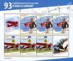 AMELIA EARHART & Lockheed VEGA 5B Aircraft MNH Stamp Sheet (2024 Central Africa)