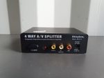 Shinybow SB-3714 4-Channel A/V Distribution Amplifier Black RCA Portable Compact