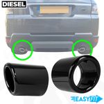 2x Exhaust tips upgrade Gloss Black for Range Rover Sport L494 Diesel tailpipe 