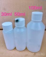 30ml 50ml 100ml Plastic Bottles Natural HDPE with white Screw Top Lid UK STOCK